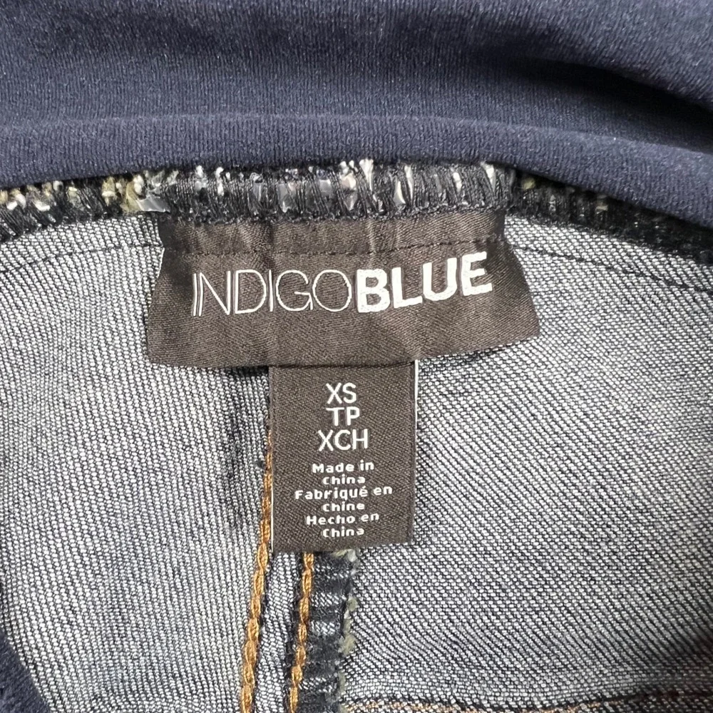 Indigo Blue Maternity Straight Leg Jeans Secret Fit Belly Dark Wash XS NWT